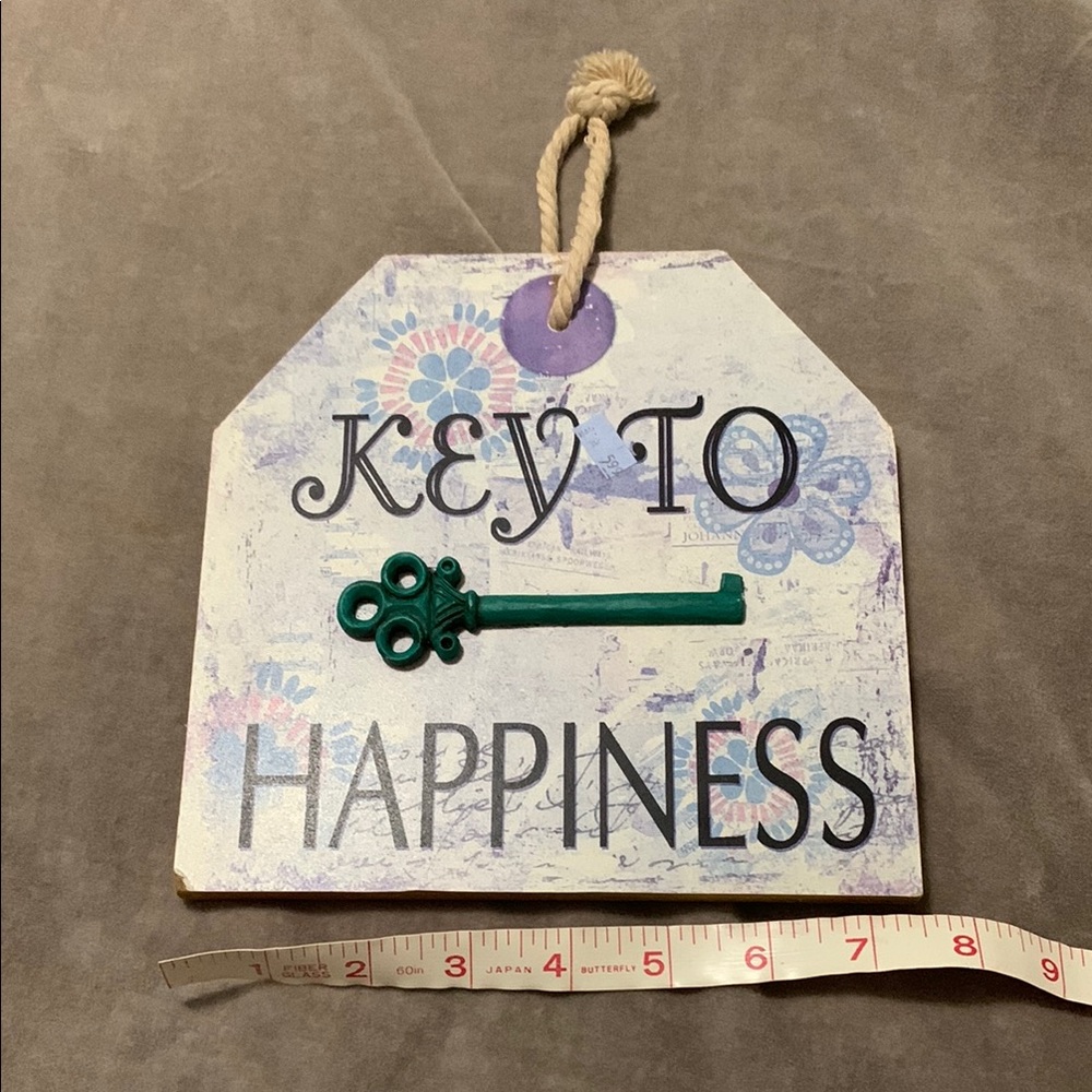 Decorative Key to Happiness Sign